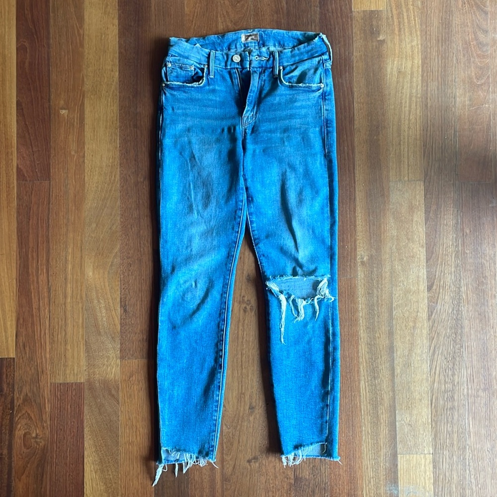 MOTHER Denim, The Looker Ankle Step Fray, Size 26